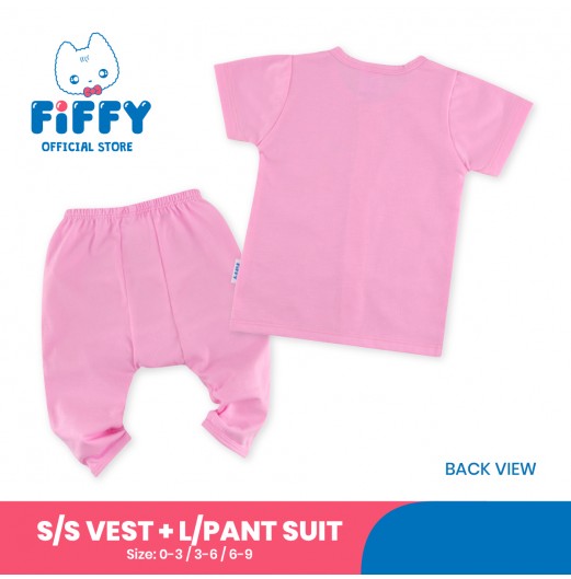 FIFFY HAPPY WILDLIFE SHORT SLEEVE VEST+ LONG PANT SUIT