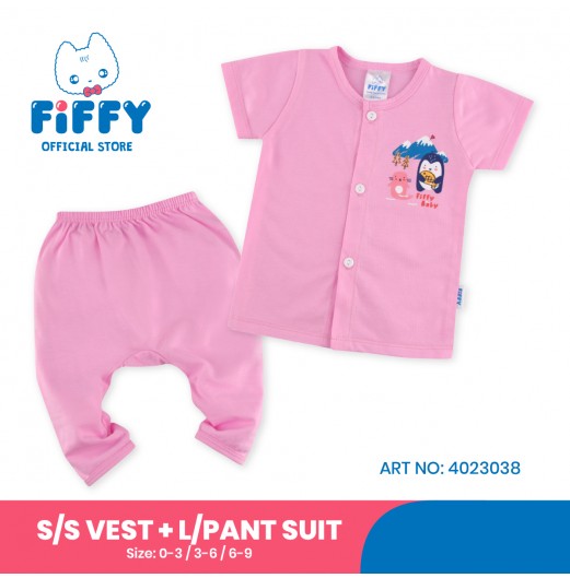 FIFFY COLD ZONE ANIMALS SHORT SLEEVE VEST+ LONG PANT SUIT