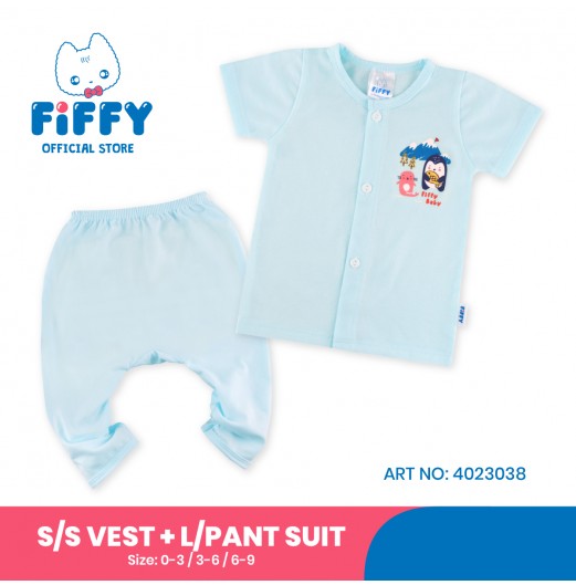 FIFFY COLD ZONE ANIMALS SHORT SLEEVE VEST+ LONG PANT SUIT