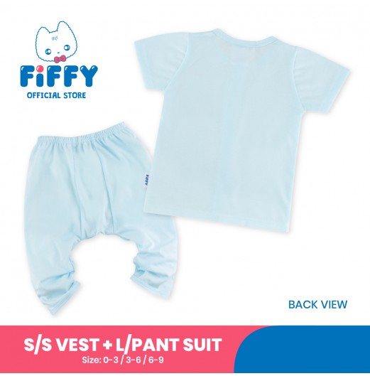 FIFFY COLD ZONE ANIMALS SHORT SLEEVE VEST+ LONG PANT SUIT