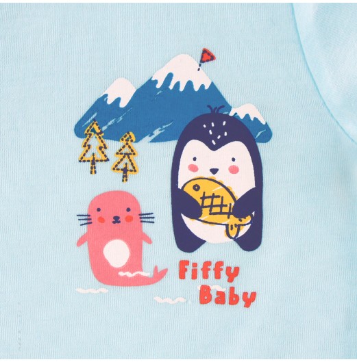 FIFFY COLD ZONE ANIMALS SHORT SLEEVE VEST+ LONG PANT SUIT