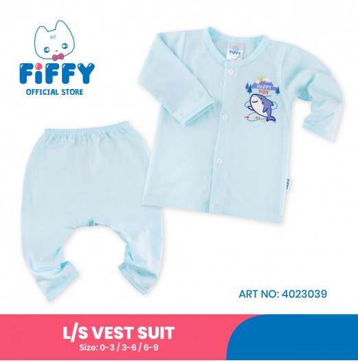 FIFFY HAPPY SHARK LONG SLEEVE VEST SUIT