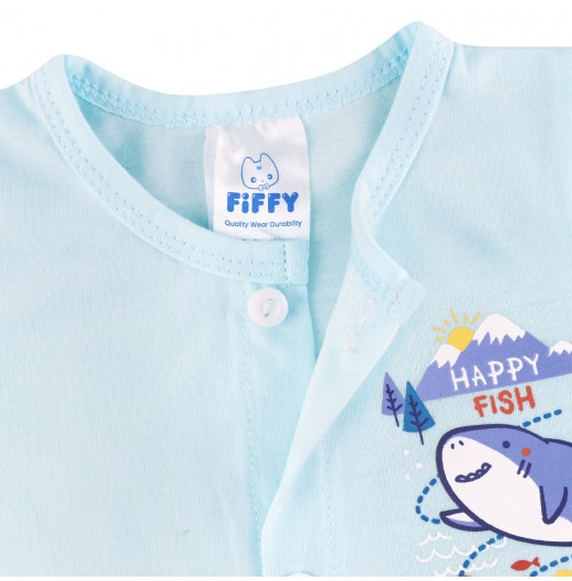 FIFFY HAPPY SHARK LONG SLEEVE VEST SUIT