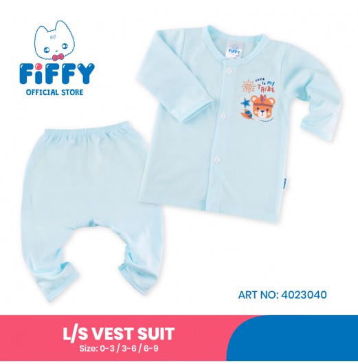 FIFFY BEAR TRIBES BAJU BAYI LONG SLEEVE VEST SUIT (4023040)