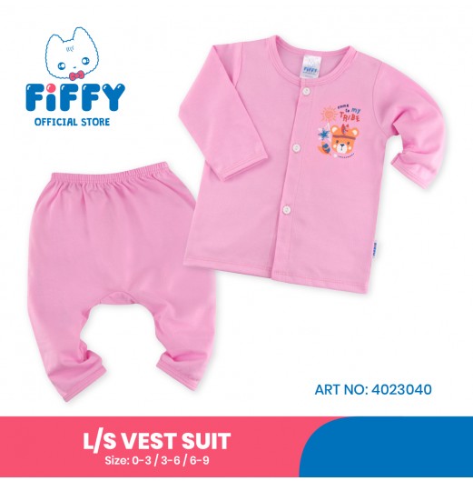 FIFFY BEAR TRIBES BAJU BAYI LONG SLEEVE VEST SUIT (4023040)