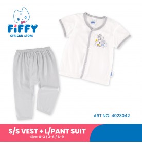 FIFFY BEAR GARDEN SHORT SLEEVE VEST+ LONG PANT SUIT