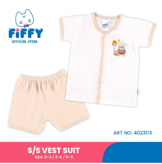 FIFFY BEAR LOVE SHORT SLEEVE VEST SUIT