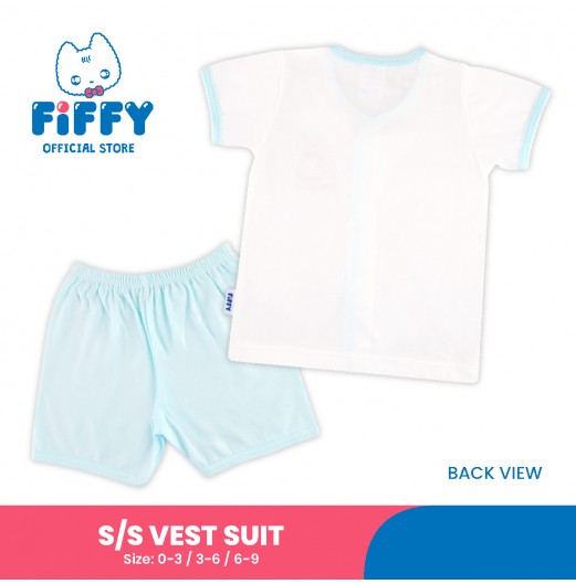 FIFFY BAJU BAYI BEAR LOVE SHORT SLEEVE VEST SUIT (4023113)