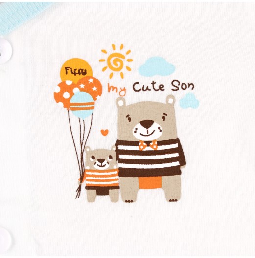 FIFFY BAJU BAYI BEAR LOVE SHORT SLEEVE VEST SUIT (4023113)