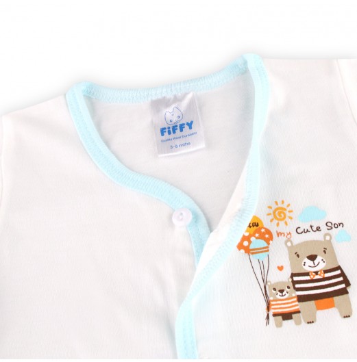 FIFFY BAJU BAYI BEAR LOVE SHORT SLEEVE VEST SUIT (4023113)
