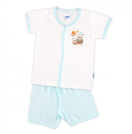 FIFFY BAJU BAYI BEAR LOVE SHORT SLEEVE VEST SUIT (4023113)