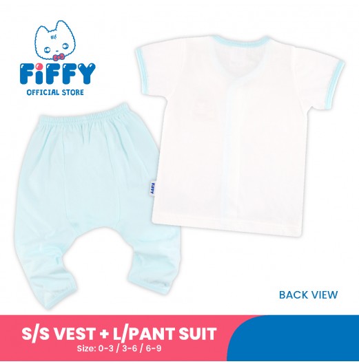 FIFFY BEAR BOATING TIME SHORT SLEEVE VEST+ LONG PANT SUIT