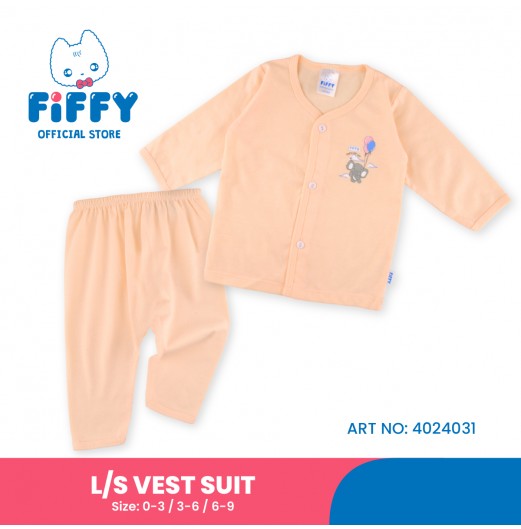 FIFFY PLAYFUL LITTLE CUTE LONG SLEEVE VEST SUIT (4024031)