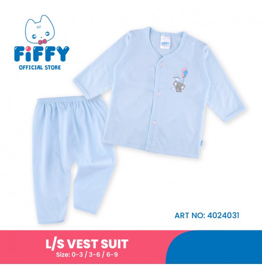 FIFFY PLAYFUL LITTLE CUTE LONG SLEEVE VEST SUIT (4024031)