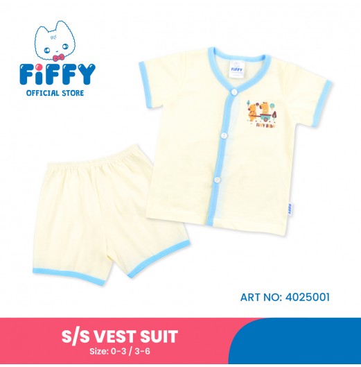 FIFFY BAJU BAYI BEAR AND BUDDY SHORT SLEEVE VEST SUIT (4025001)
