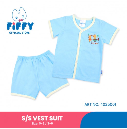FIFFY BAJU BAYI BEAR AND BUDDY SHORT SLEEVE VEST SUIT (4025001)
