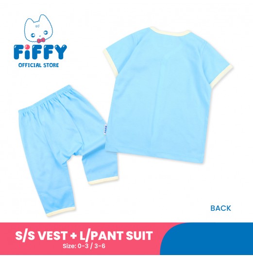 FIFFY BAJU BAYI STAY TOGETHER SHORT SLEEVE VEST + LONG PANT SUIT (4025002)