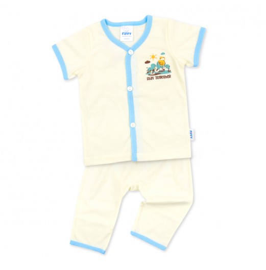 FIFFY BAJU BAYI STAY TOGETHER SHORT SLEEVE VEST + LONG PANT SUIT (4025002)