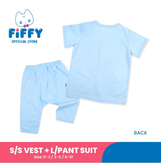 FIFFY SWEET TIME SHORT SLEEVE VEST + LONG PANT SUIT