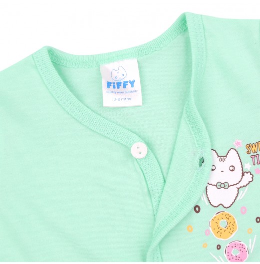 FIFFY SWEET TIME SHORT SLEEVE VEST + LONG PANT SUIT