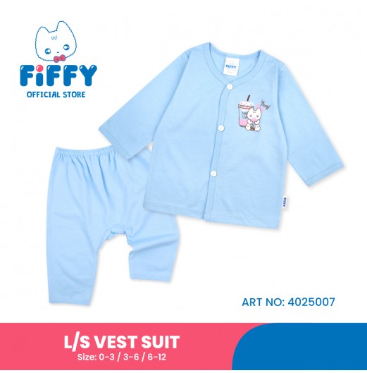 FIFFY MILK TEA LONG SLEEVE VEST SUIT