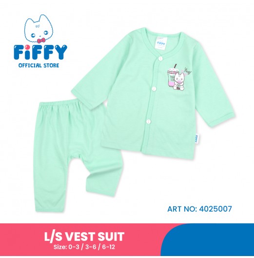 FIFFY MILK TEA LONG SLEEVE VEST SUIT