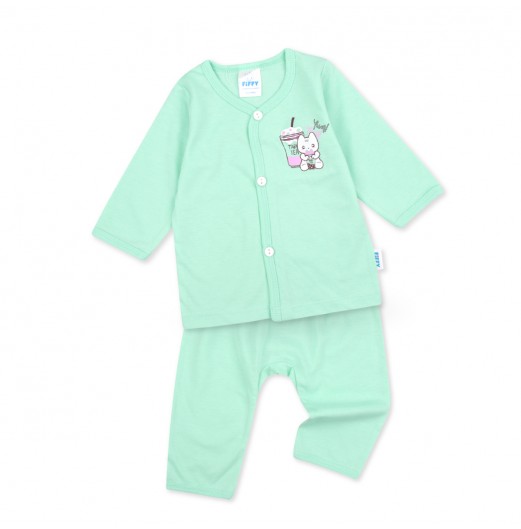 FIFFY MILK TEA LONG SLEEVE VEST SUIT