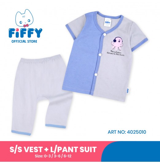 FIFFY BAJU BAYI THE OCTOPUS SHORT SLEEVE VEST + LONG PANT SUIT (4025010)