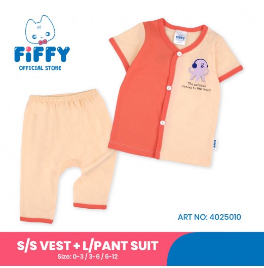 FIFFY BAJU BAYI THE OCTOPUS SHORT SLEEVE VEST + LONG PANT SUIT (4025010)