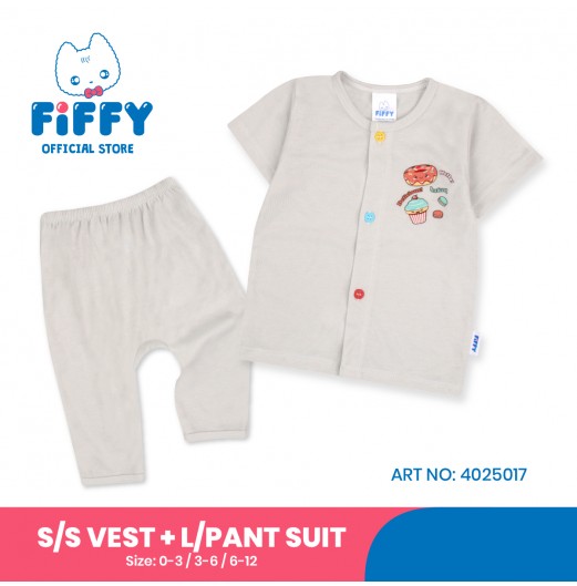 FIFFY DELICIOUS BAKED SHORT SLEEVE VEST + LONG PANT SUIT (4025017)