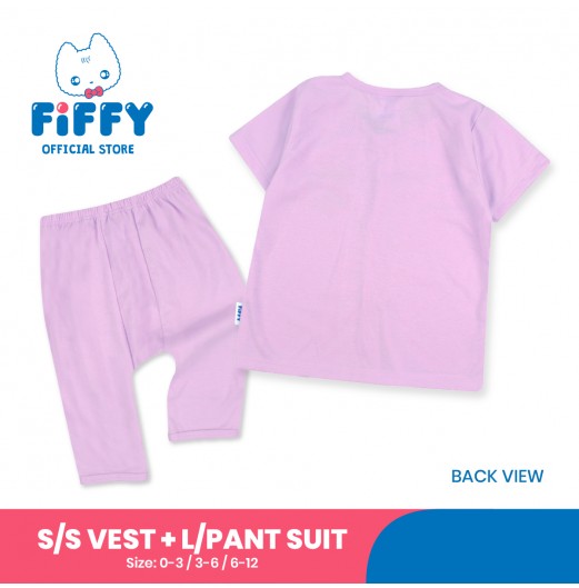 FIFFY DELICIOUS BAKED SHORT SLEEVE VEST + LONG PANT SUIT (4025017)