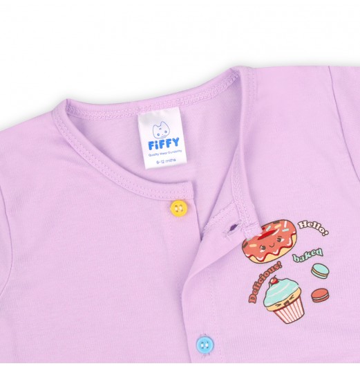 FIFFY DELICIOUS BAKED SHORT SLEEVE VEST + LONG PANT SUIT (4025017)