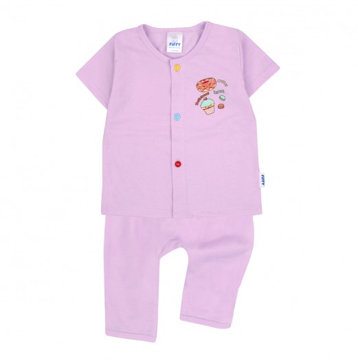 FIFFY DELICIOUS BAKED SHORT SLEEVE VEST + LONG PANT SUIT (4025017)