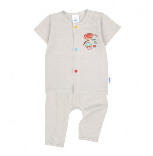 FIFFY DELICIOUS BAKED SHORT SLEEVE VEST + LONG PANT SUIT (4025017)