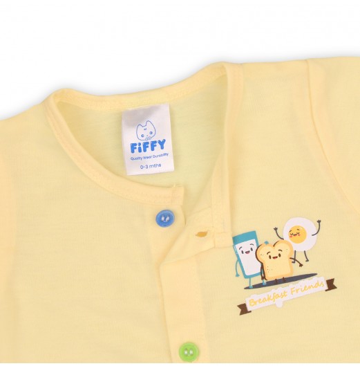 FIFFY BREAKFAST FRIENDS SHORT SLEEVE VEST + LONG PANT SUIT (4025018)