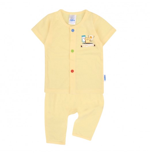 FIFFY BREAKFAST FRIENDS SHORT SLEEVE VEST + LONG PANT SUIT (4025018)