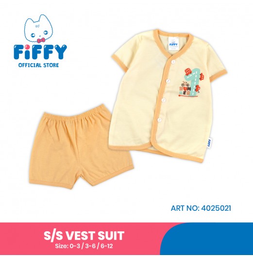 FIFFY NUMBER 1 BAJU BAYI SHORT SLEEVE VEST SUIT (4025021)