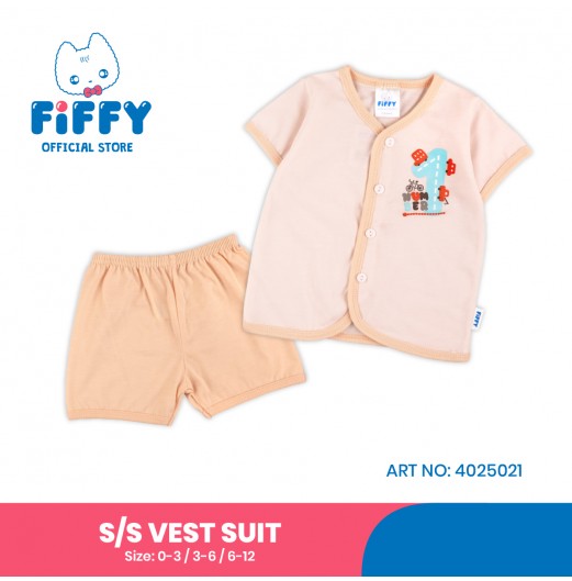 FIFFY NUMBER 1 BAJU BAYI SHORT SLEEVE VEST SUIT (4025021)