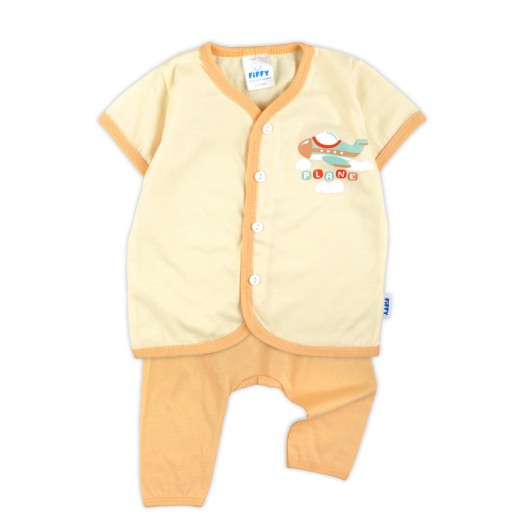 FIFFY PLANE BAJU BAYI SHORT SLEEVE VEST + LONG PANT SUIT (4025022)