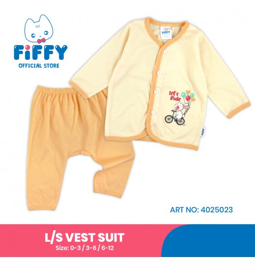 FIFFY LET'S RIDE BAJU BAYI LONG SLEEVE VEST SUIT (4025023)