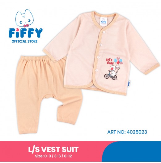 FIFFY LET'S RIDE BAJU BAYI LONG SLEEVE VEST SUIT (4025023)