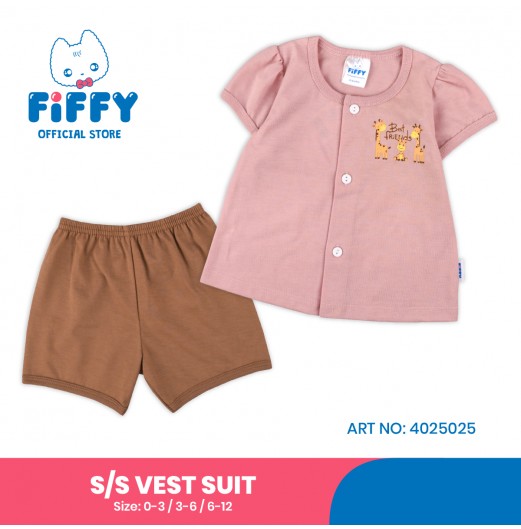 FIFFY BEST FRIEND BAJU BAYI SHORT SLEEVE VEST SUIT (4025025)