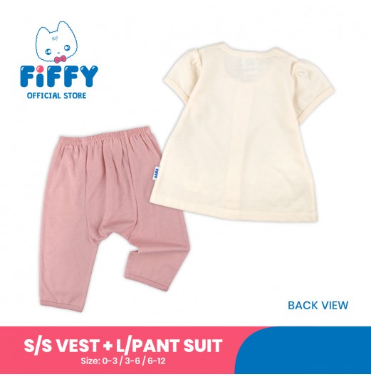 FIFFY HELLO BABY BAJU BAYI SHORT SLEEVE VEST + LONG PANT SUIT (4025026)