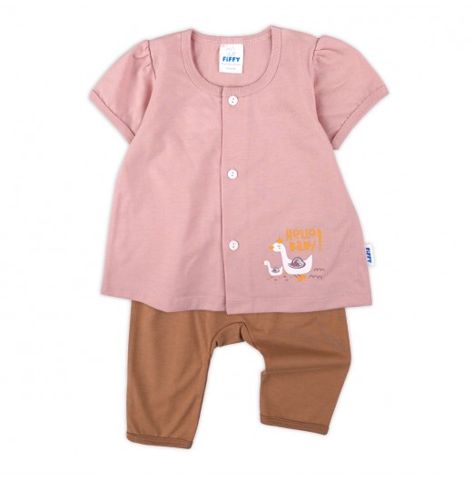 FIFFY HELLO BABY BAJU BAYI SHORT SLEEVE VEST + LONG PANT SUIT (4025026)