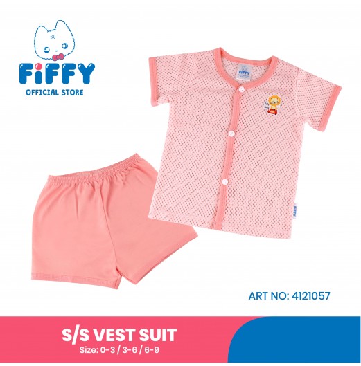 FIFFY SMILING LION SHORT SLEEVE VEST SUIT