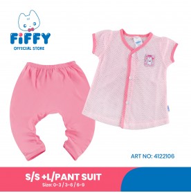 FIFFY PINKY HEART SHORT SLEEVE VEST+ LONG PANT SUIT