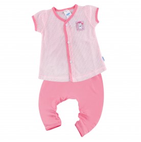 FIFFY PINKY HEART SHORT SLEEVE VEST+ LONG PANT SUIT