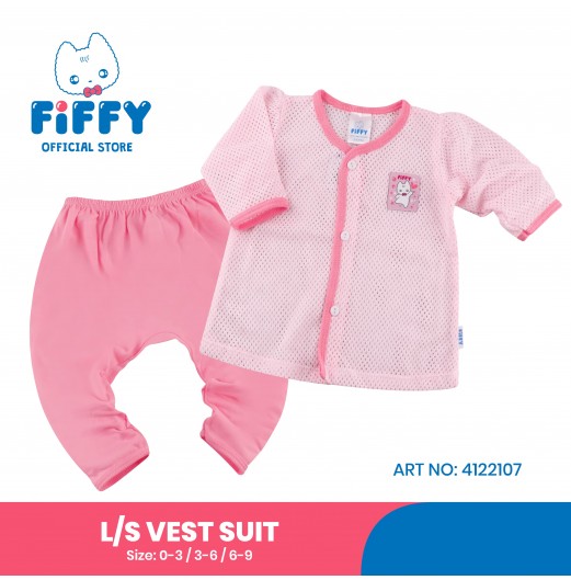 FIFFY PINKY HEART LONG SLEEVE VEST SUIT