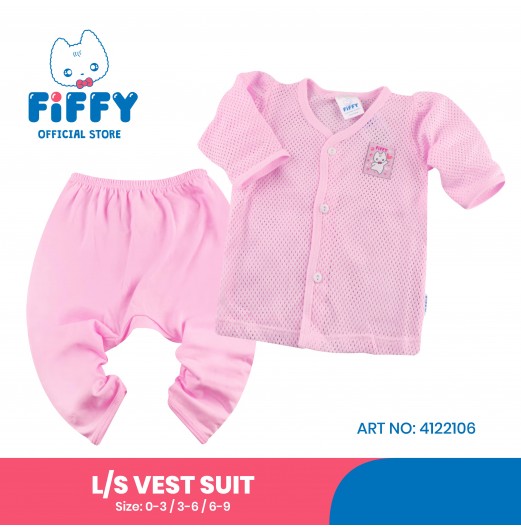 FIFFY PINKY HEART LONG SLEEVE VEST SUIT