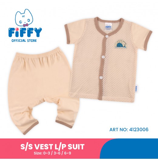 FIFFY WHALE DREAM SHORT SLEEVE VEST+ LONG PANT SUIT